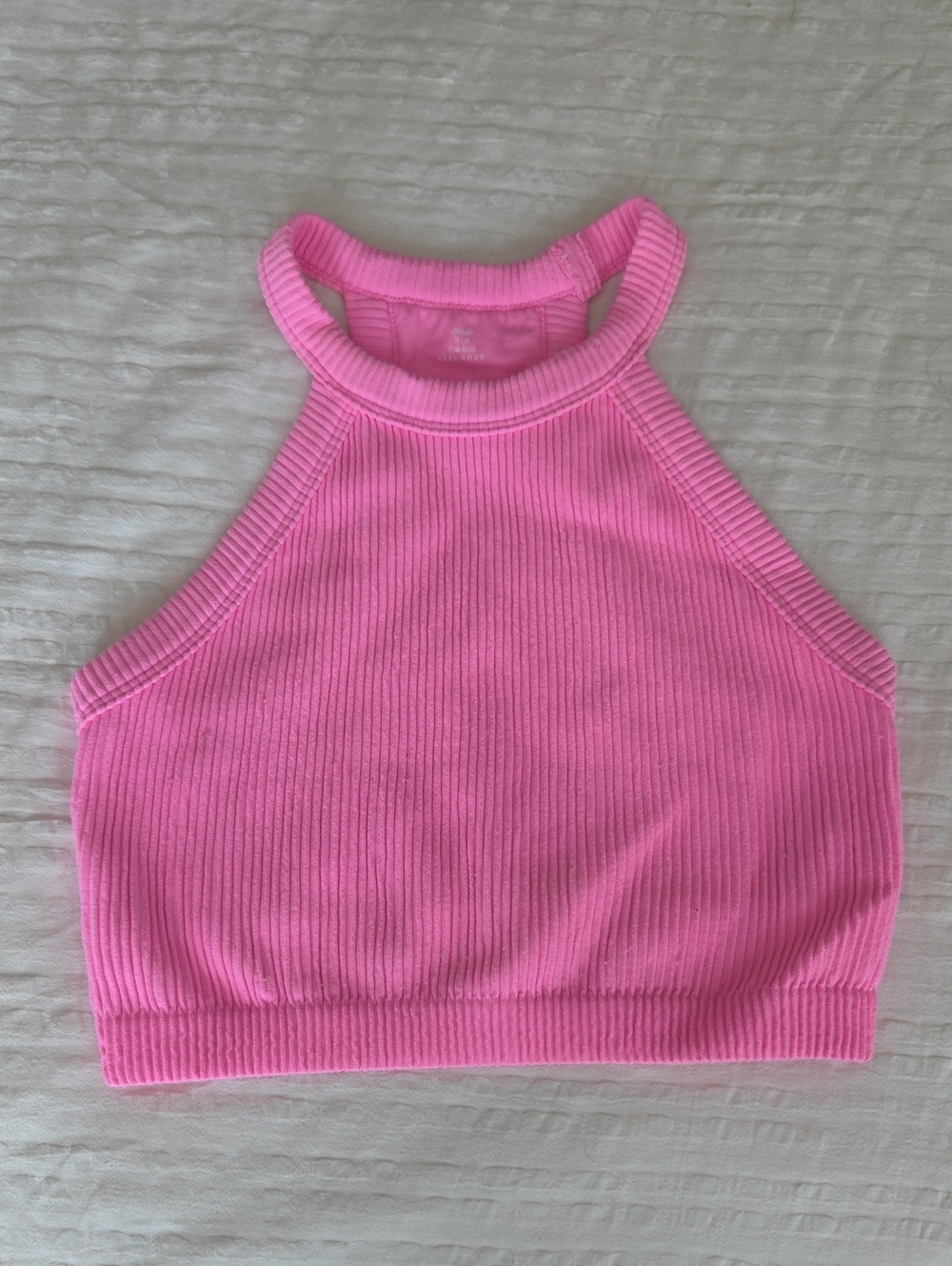 Aerie Halter Ribbed Crop Top - Pink, Medium, LNWOT